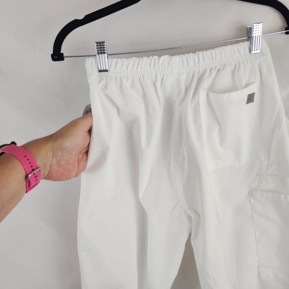 SOLD*****butter soft white scrub pants / flared leg workwear bottoms - Picture 8 of 12